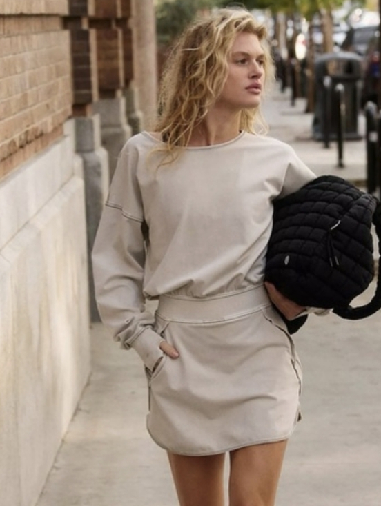 Free People Dresses & Skirts - Free People Movement New Flow Skortsie Dress Size XS Tofu Beige Shorts Skort